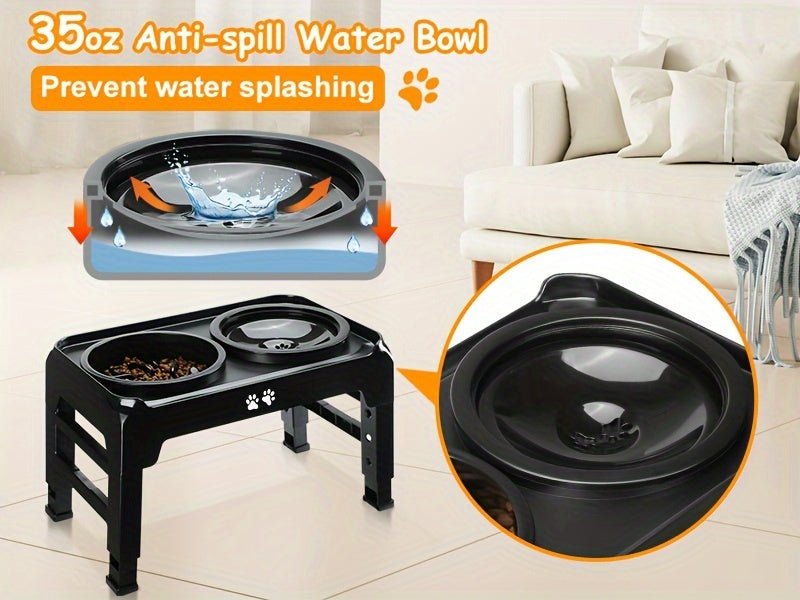 Gamelle anti - glouton surélevée réglable pour chien - MinisPets