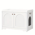 Meuble Litière pour Chat en Bois Blanc – Maison Fermée avec Porte et Poignées (50 × 80 × 57 cm) - MinisPets