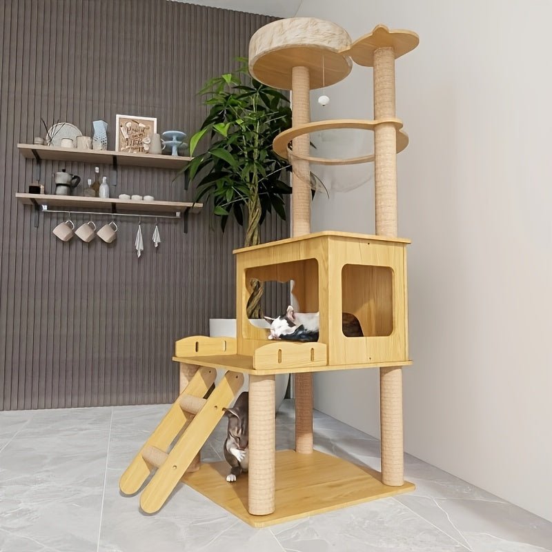 Arbre à Chat en Mélamine – Structure Solide Multiniveau pour Chats d’Intérieur - MinisPets