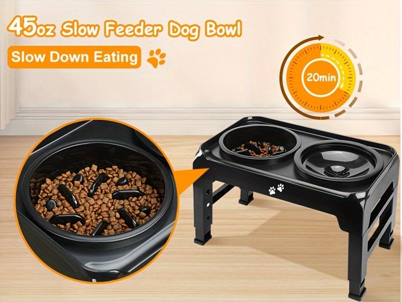 Gamelle anti - glouton surélevée réglable pour chien - MinisPets