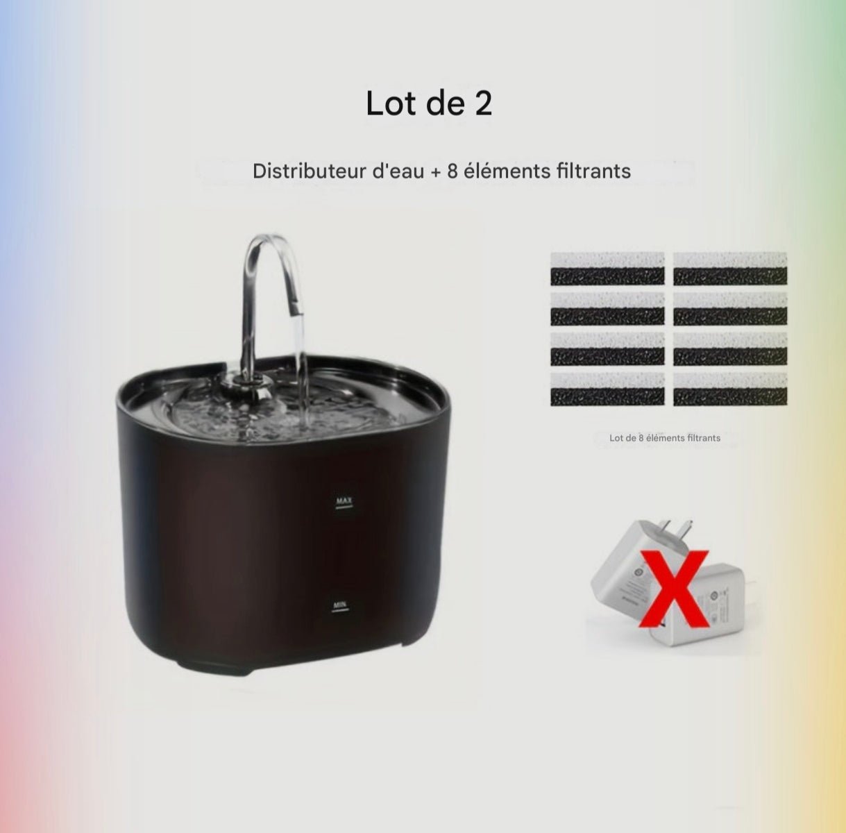 Fontaine à Eau Silencieuse pour Chat 2,2 L - MinisPets