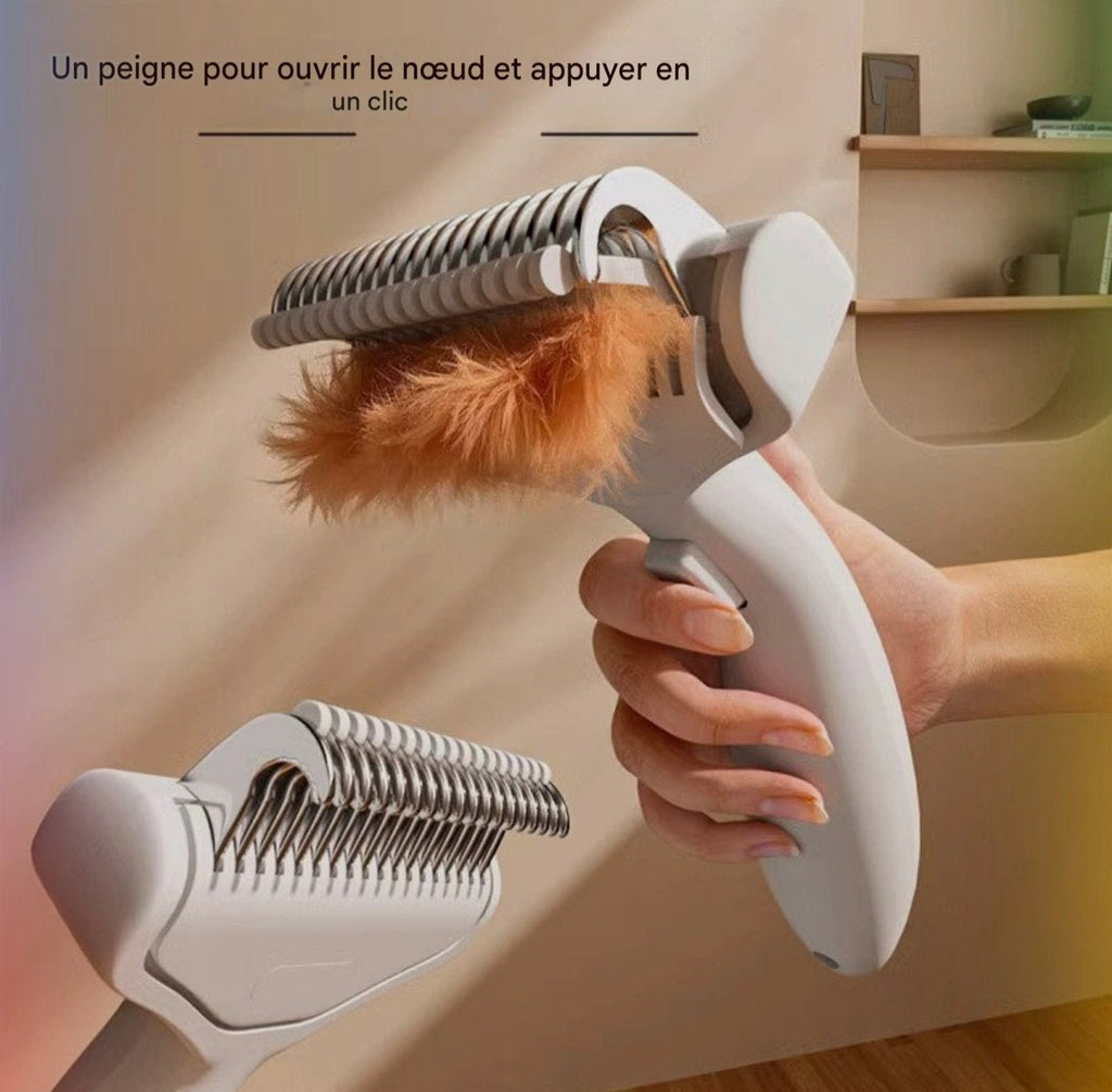 Brosse et Peigne Dépilatoire pour Chien en Acier Inoxydable - MinisPets