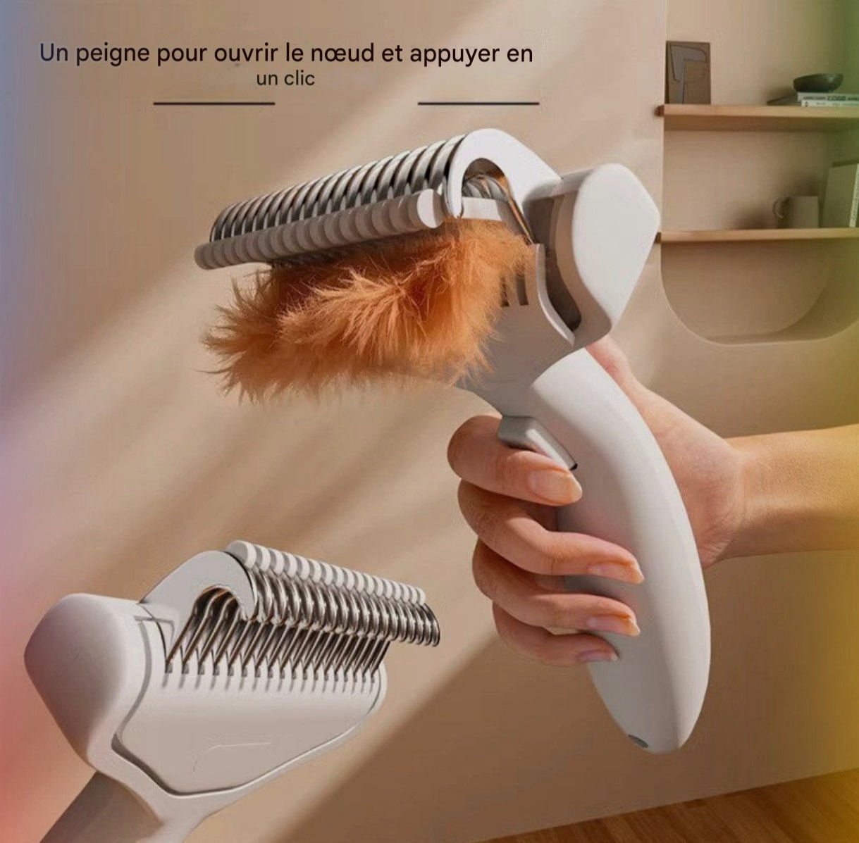 Brosse et Peigne Dépilatoire pour Chien en Acier Inoxydable - MinisPets